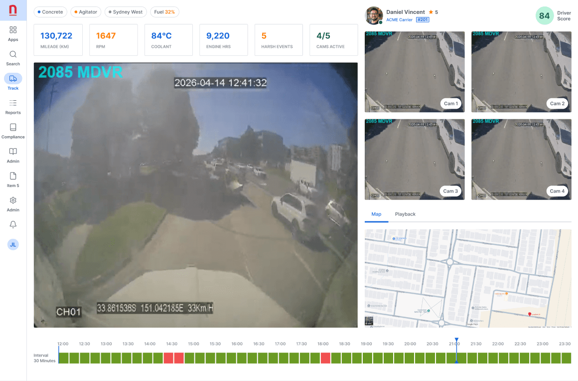 Netcorp MDVR multi-camera view